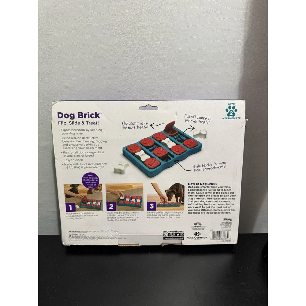 *NEW* Nina Ottosson by Outward Hound Dog Brick Interactive Treat Puzzle Dog Toy